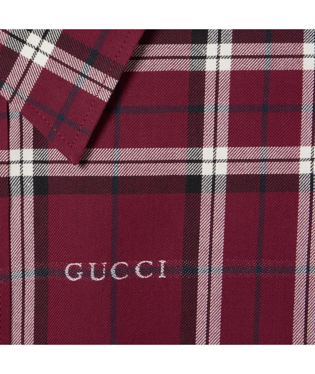 GUCCI Бордовая хлопковая кэжуал рубашка, фото 2