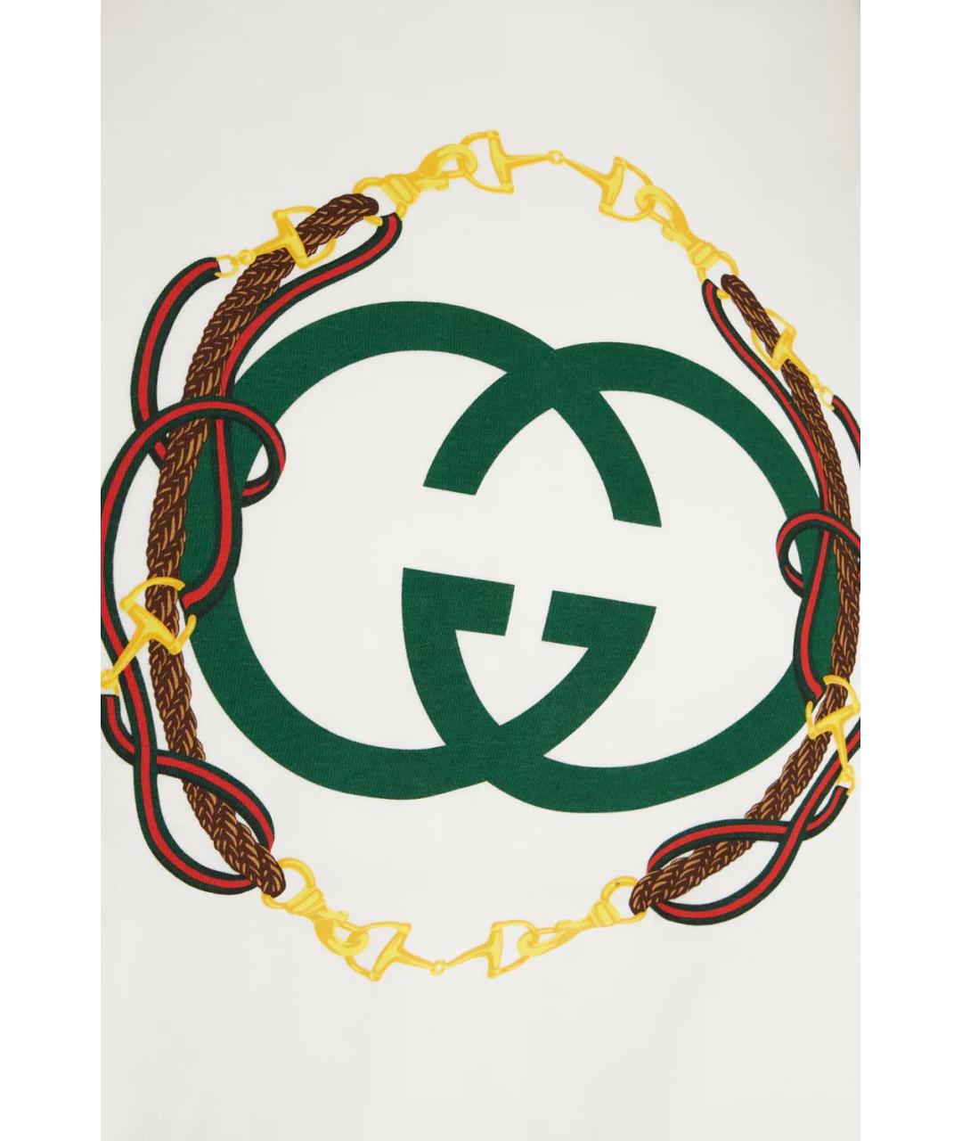 GUCCI Белая хлопковая футболка, фото 3