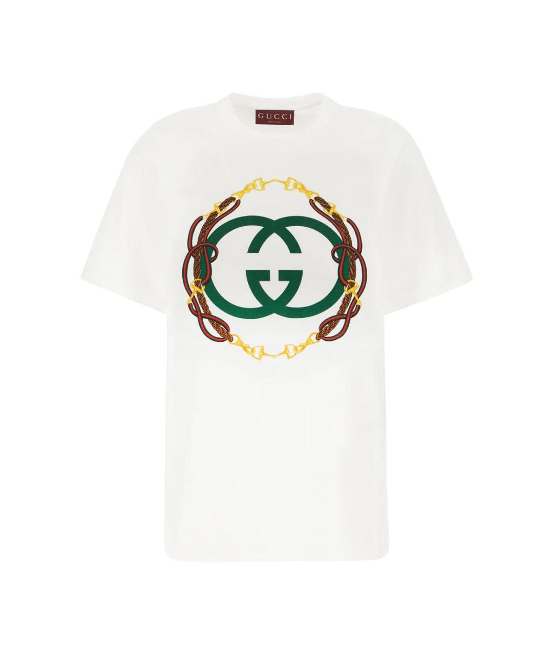 GUCCI Белая хлопковая футболка, фото 1