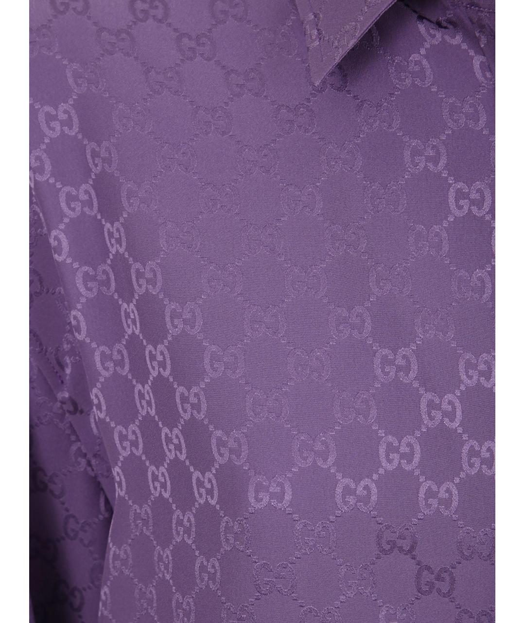 GUCCI Фиолетовая шелковая рубашка, фото 3