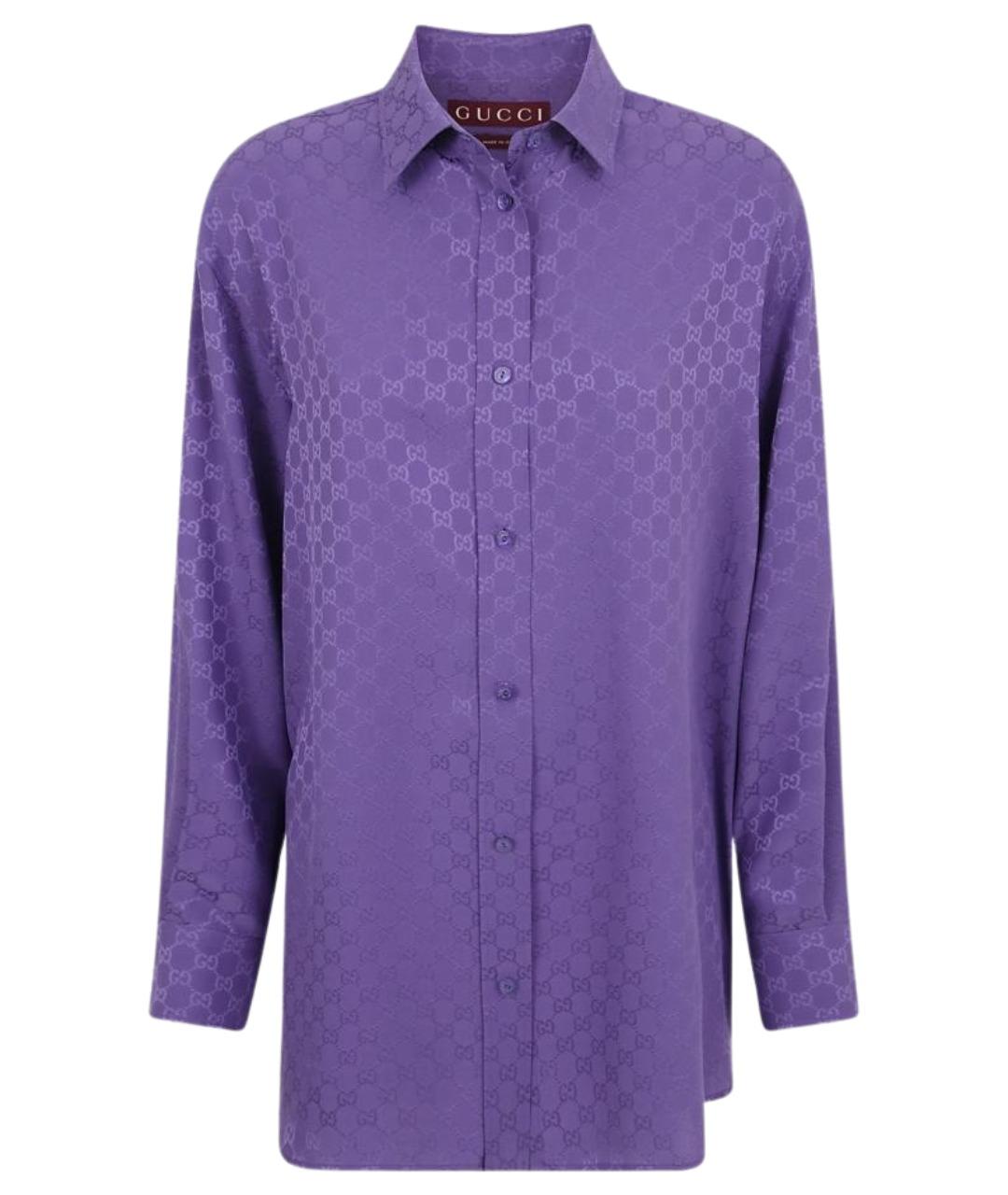 GUCCI Фиолетовая шелковая рубашка, фото 1