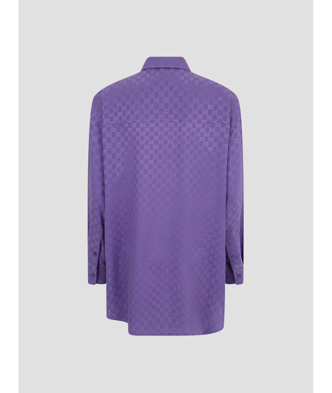 GUCCI Фиолетовая шелковая рубашка, фото 2