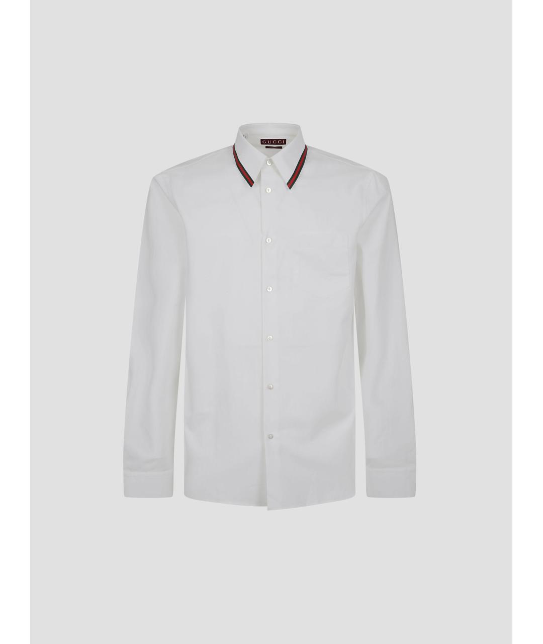GUCCI Белая хлопко-полиэстеровая кэжуал рубашка, фото 4