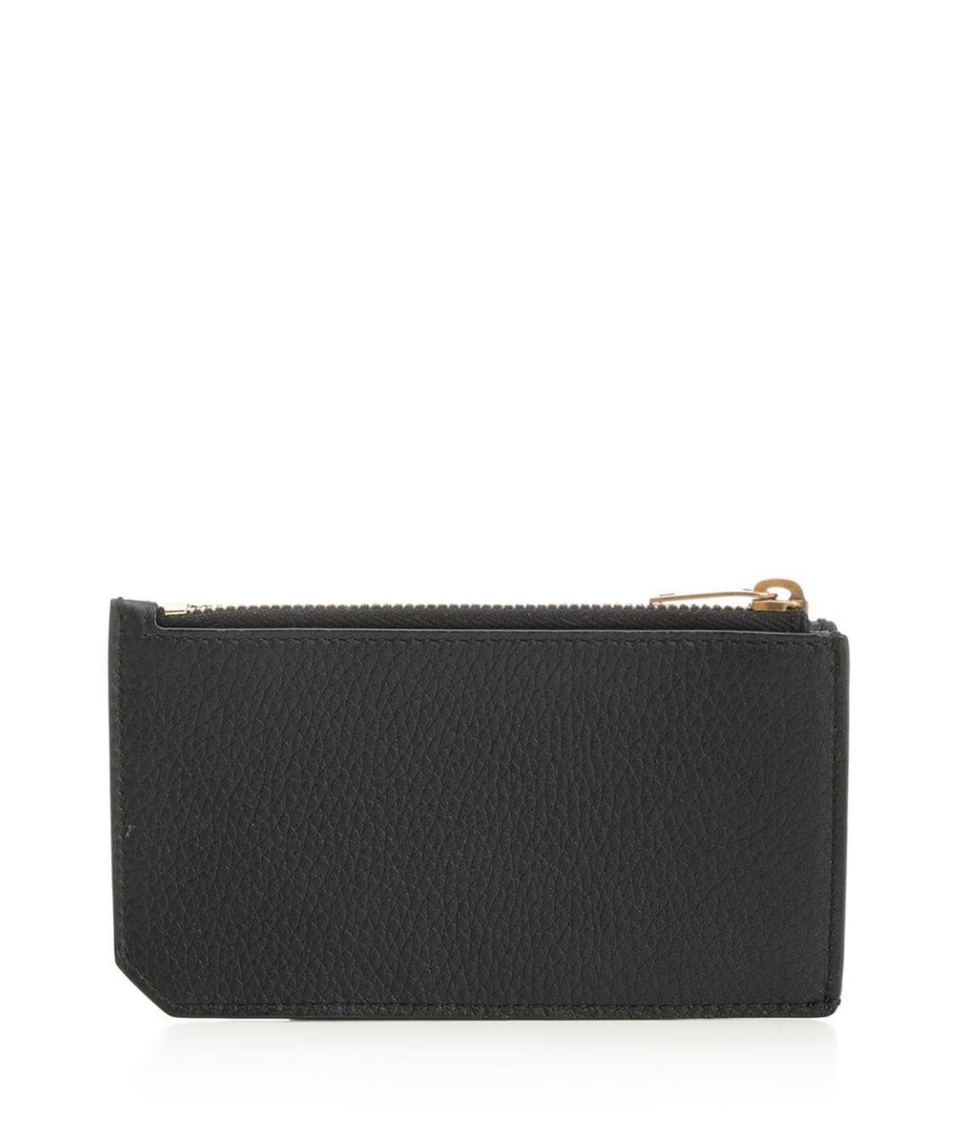 SAINT LAURENT Черный кожаный кардхолдер, фото 2