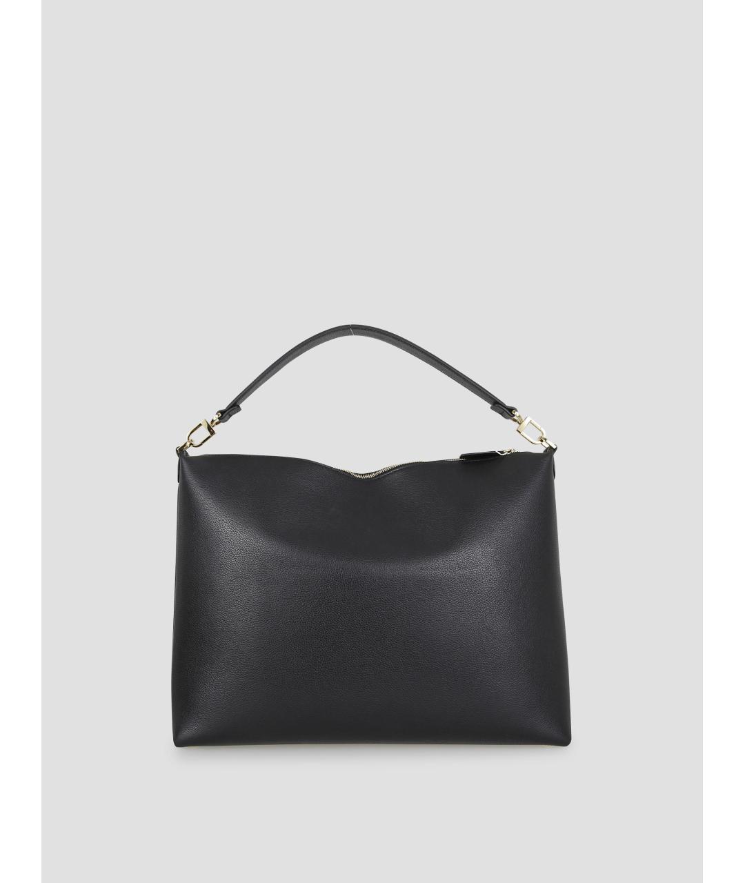 TOTEME Черная кожаная сумка через плечо, фото 3