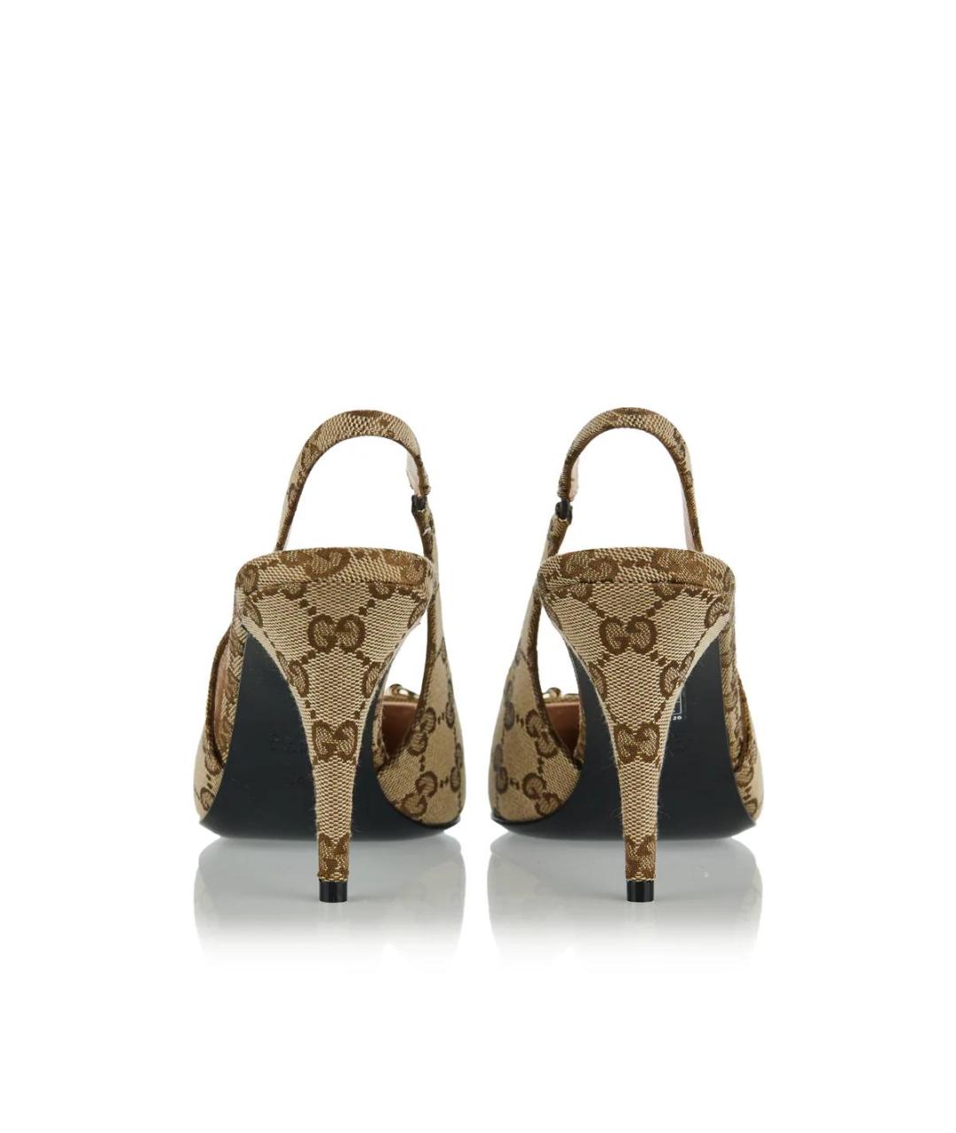 GUCCI Бежевые текстильные туфли, фото 2