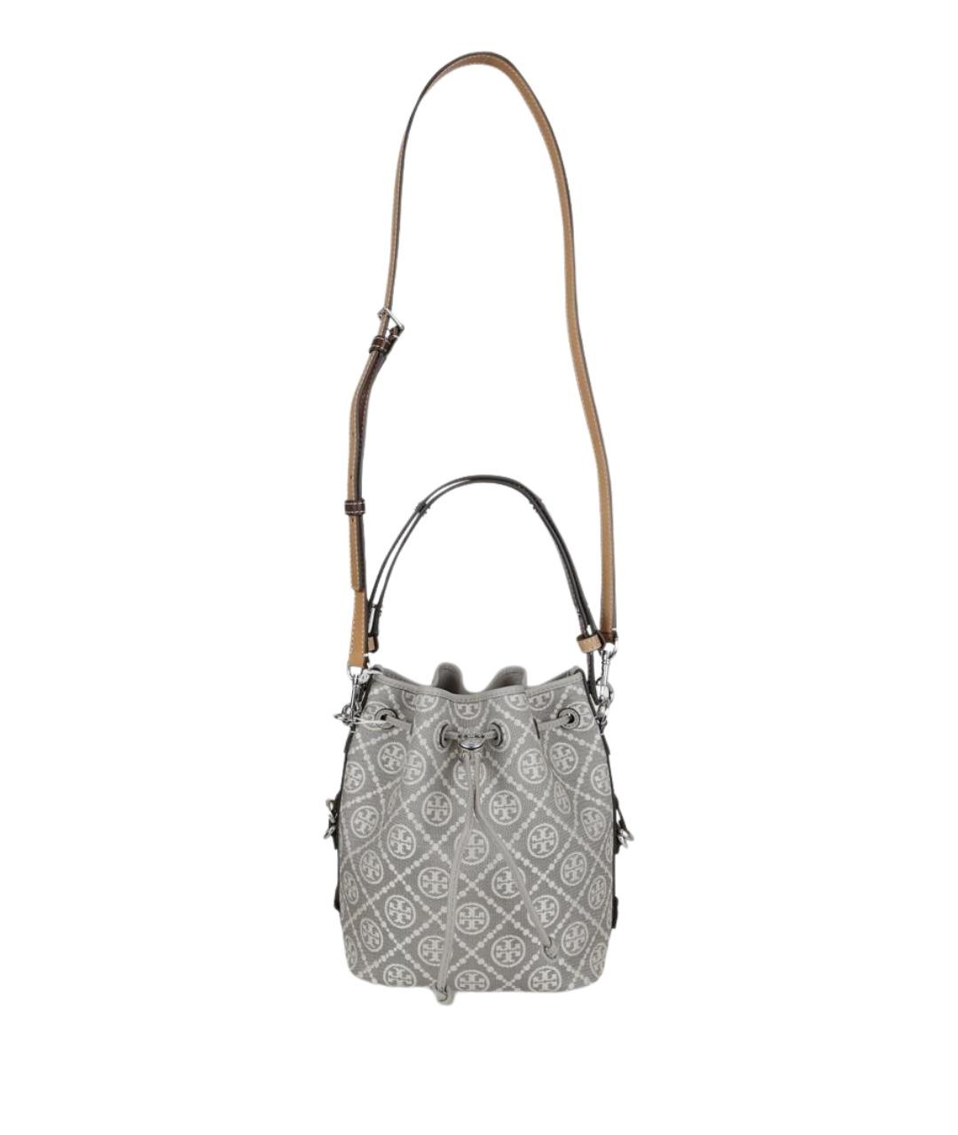 TORY BURCH Серая жаккардовая сумка через плечо, фото 1