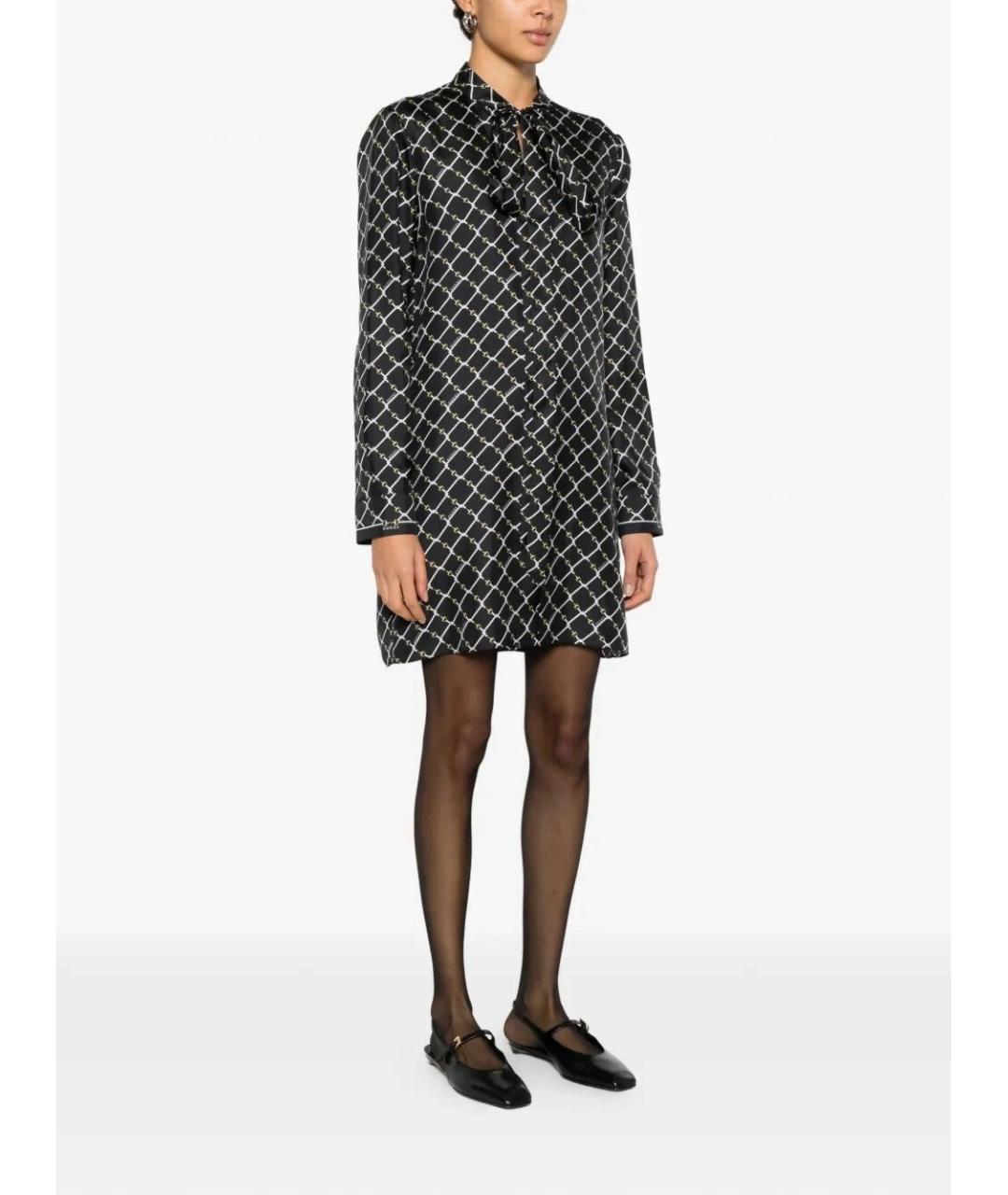 GUCCI Черное шелковое повседневное платье, фото 2