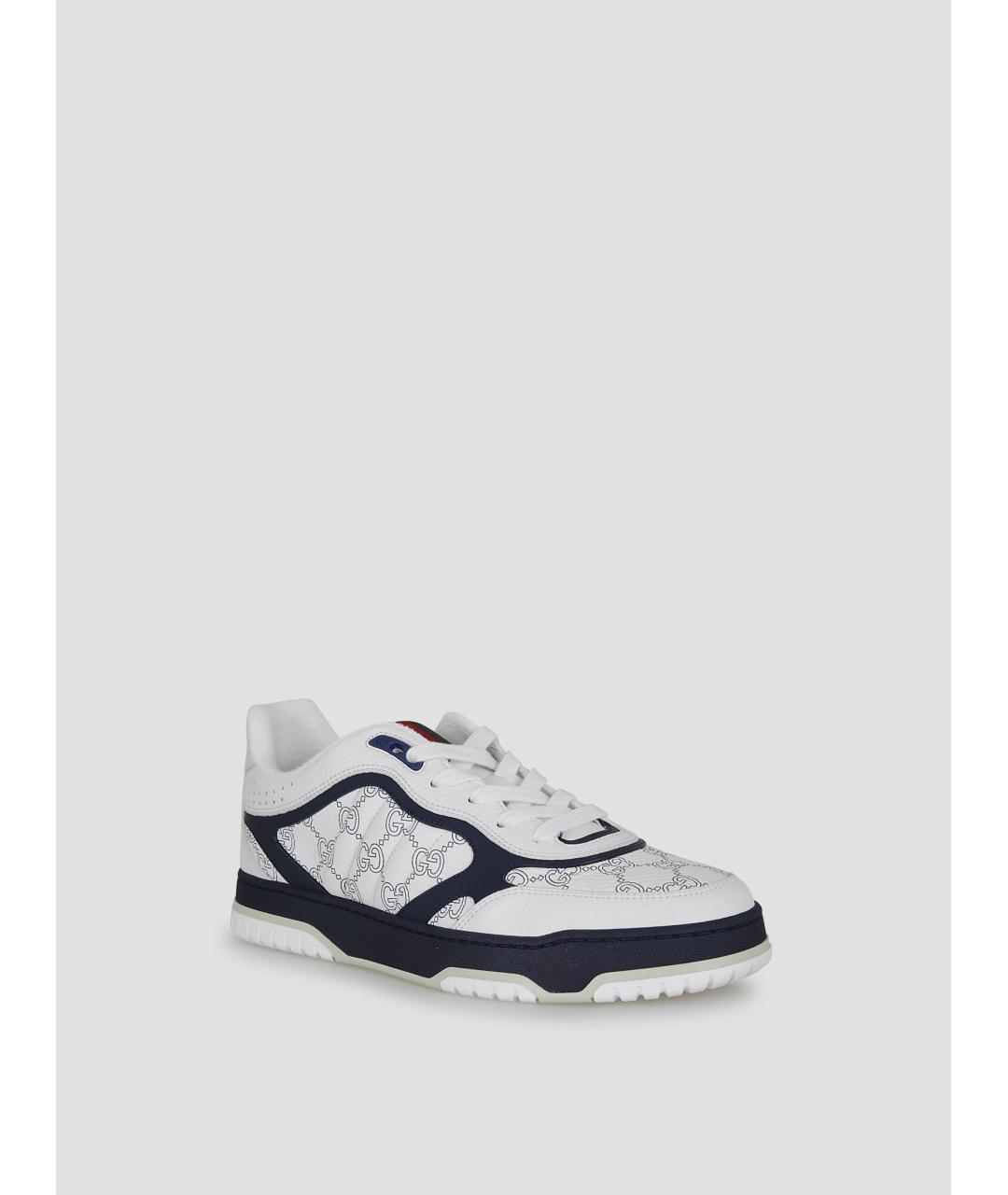 GUCCI Белые кожаные низкие кроссовки / кеды, фото 2