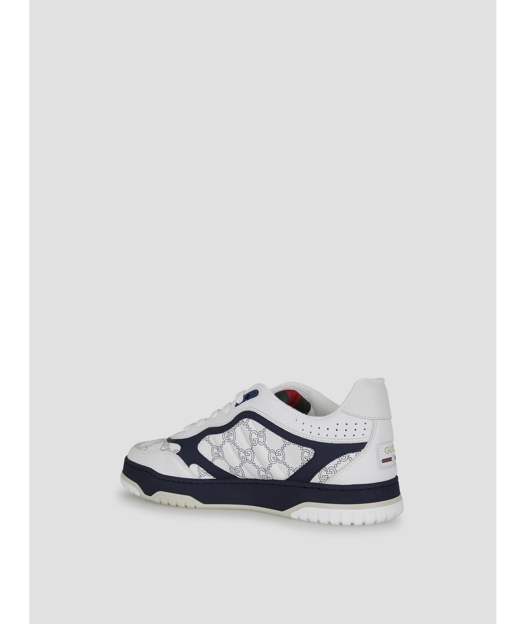 GUCCI Белые кожаные низкие кроссовки / кеды, фото 3