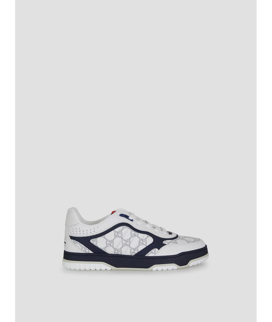 GUCCI Белые кожаные низкие кроссовки / кеды, фото 4