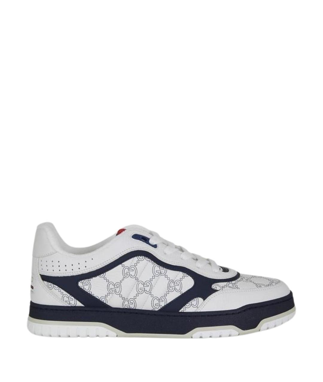 GUCCI Белые кожаные низкие кроссовки / кеды, фото 1