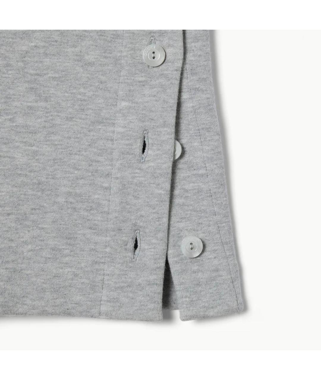 GUCCI Серые хлопковые прямые брюки, фото 2