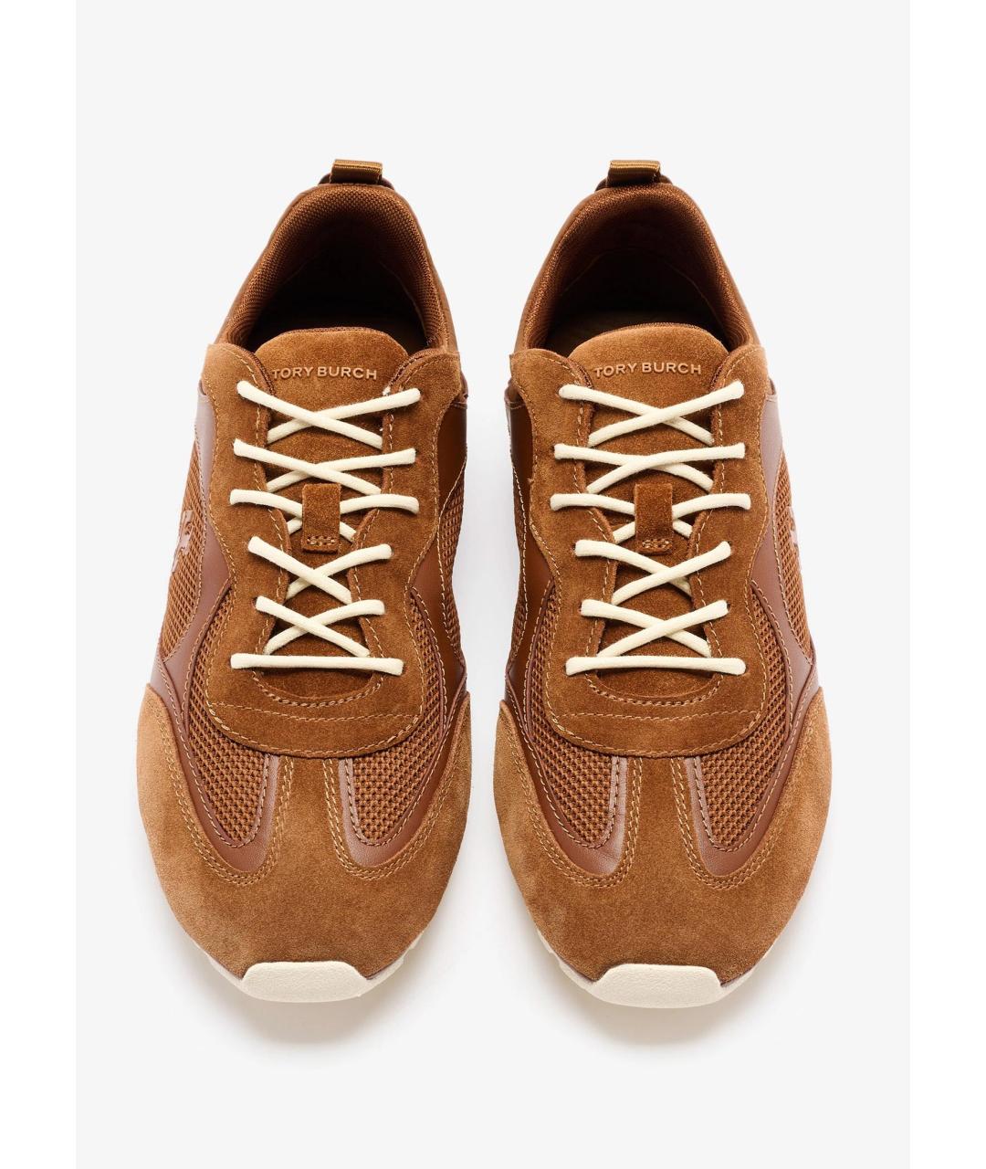 TORY BURCH Коричневые замшевые кроссовки, фото 2