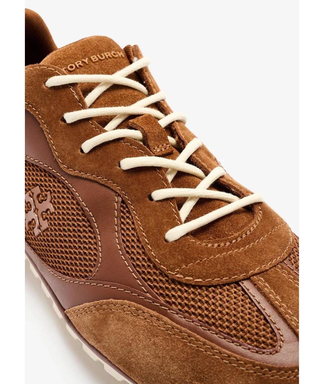 TORY BURCH Коричневые замшевые кроссовки, фото 3