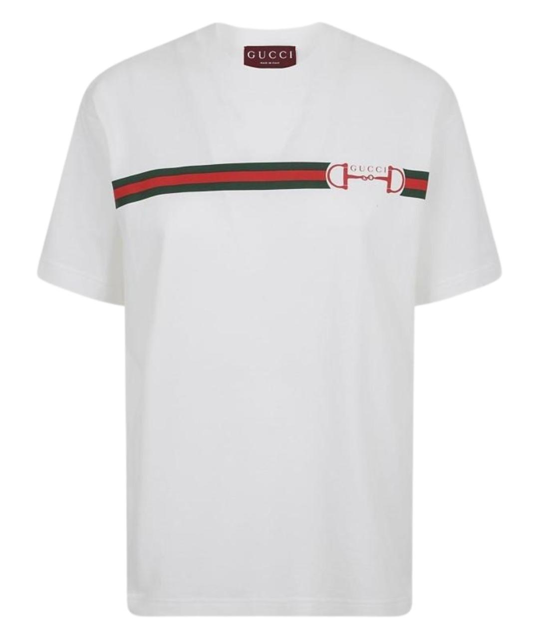 GUCCI Белая хлопковая футболка, фото 1