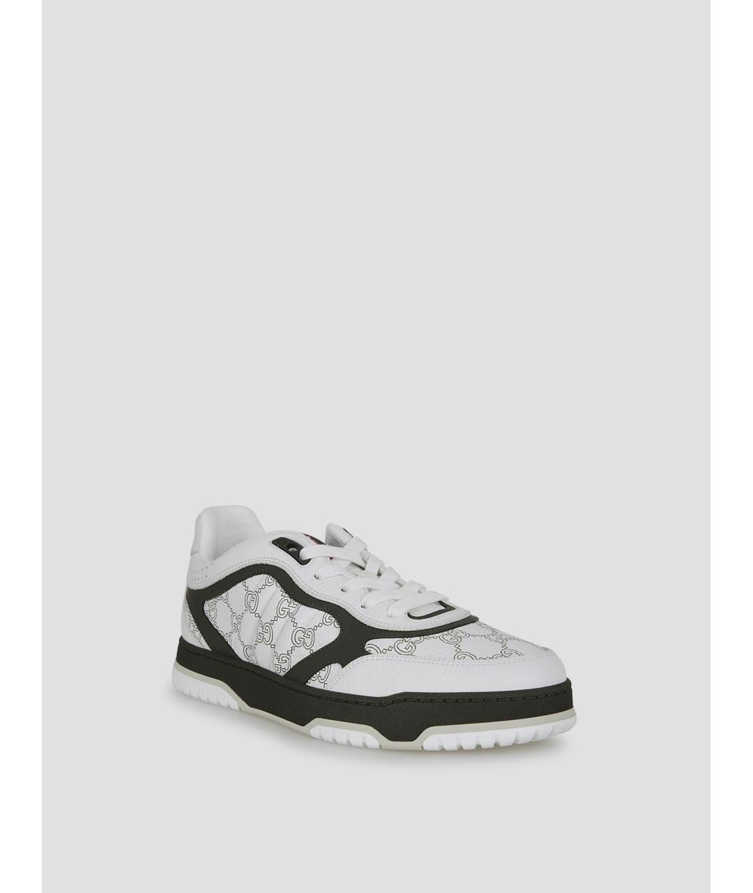 GUCCI Белые кожаные низкие кроссовки / кеды, фото 2