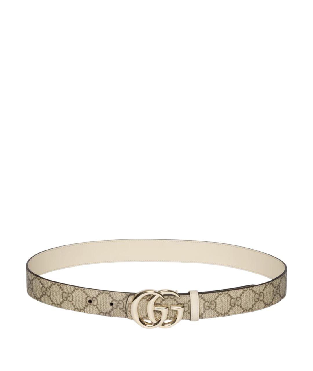 GUCCI Бежевый кожаный ремень, фото 1