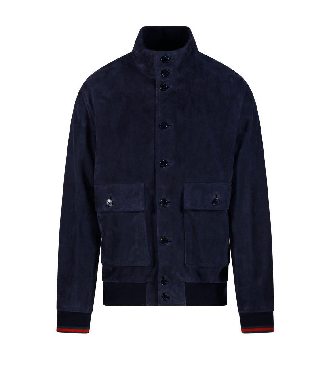 GUCCI Темно-синяя замшевая куртка, фото 1