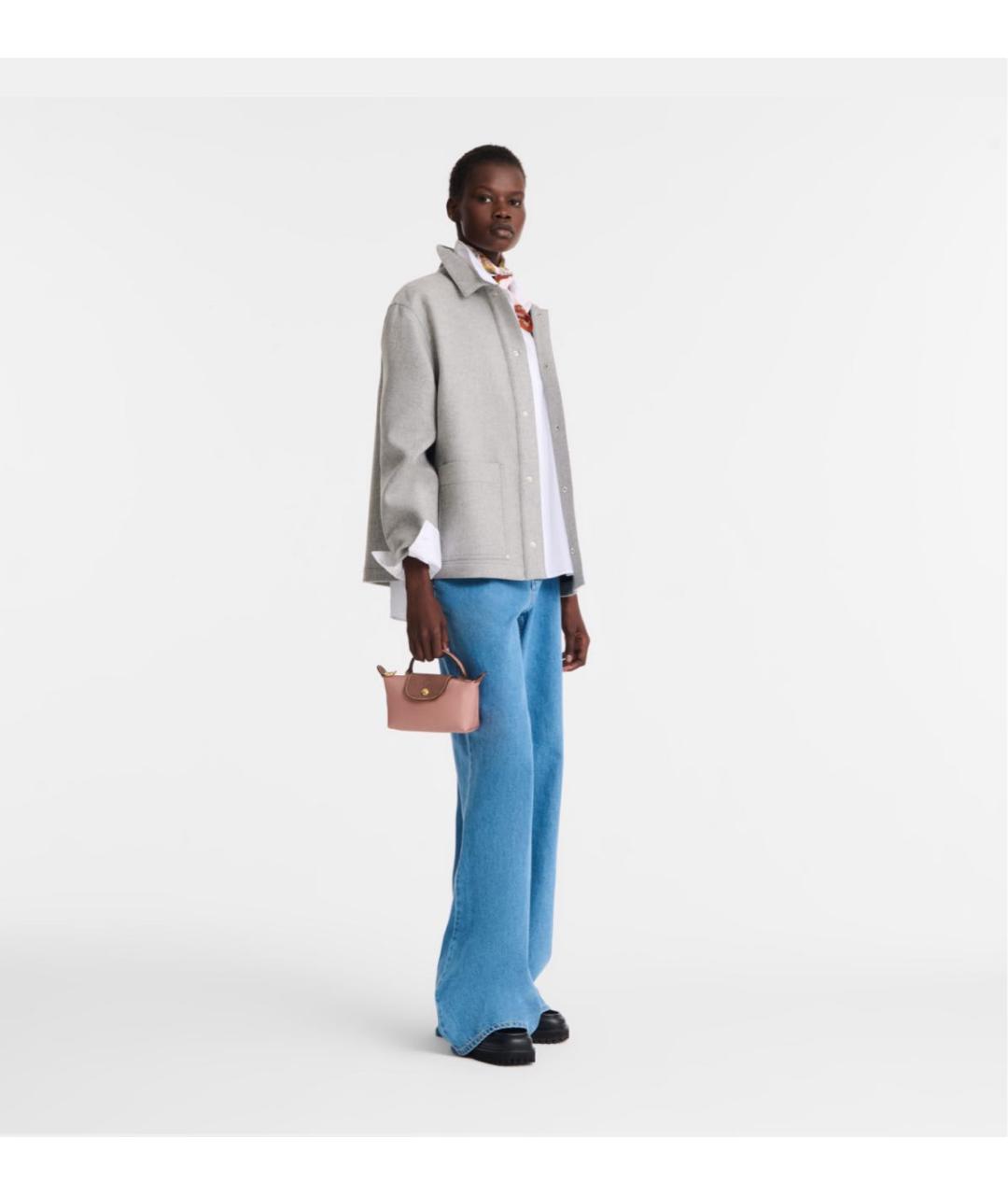 LONGCHAMP Розовая тканевая сумка с короткими ручками, фото 8