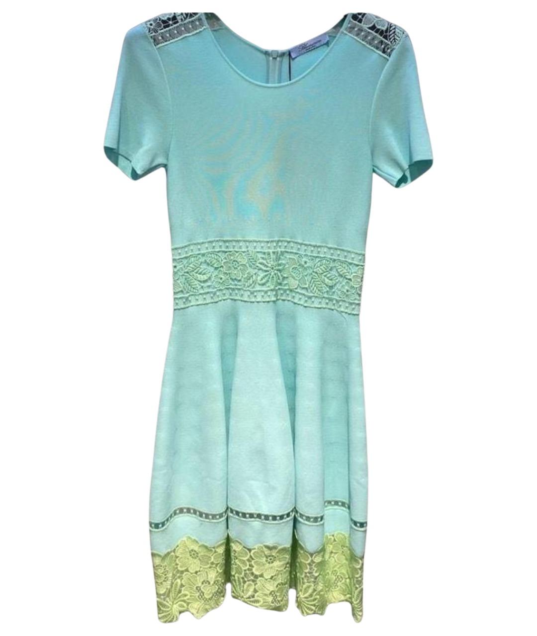 BLUMARINE Бирюзовое коктейльное платье, фото 1