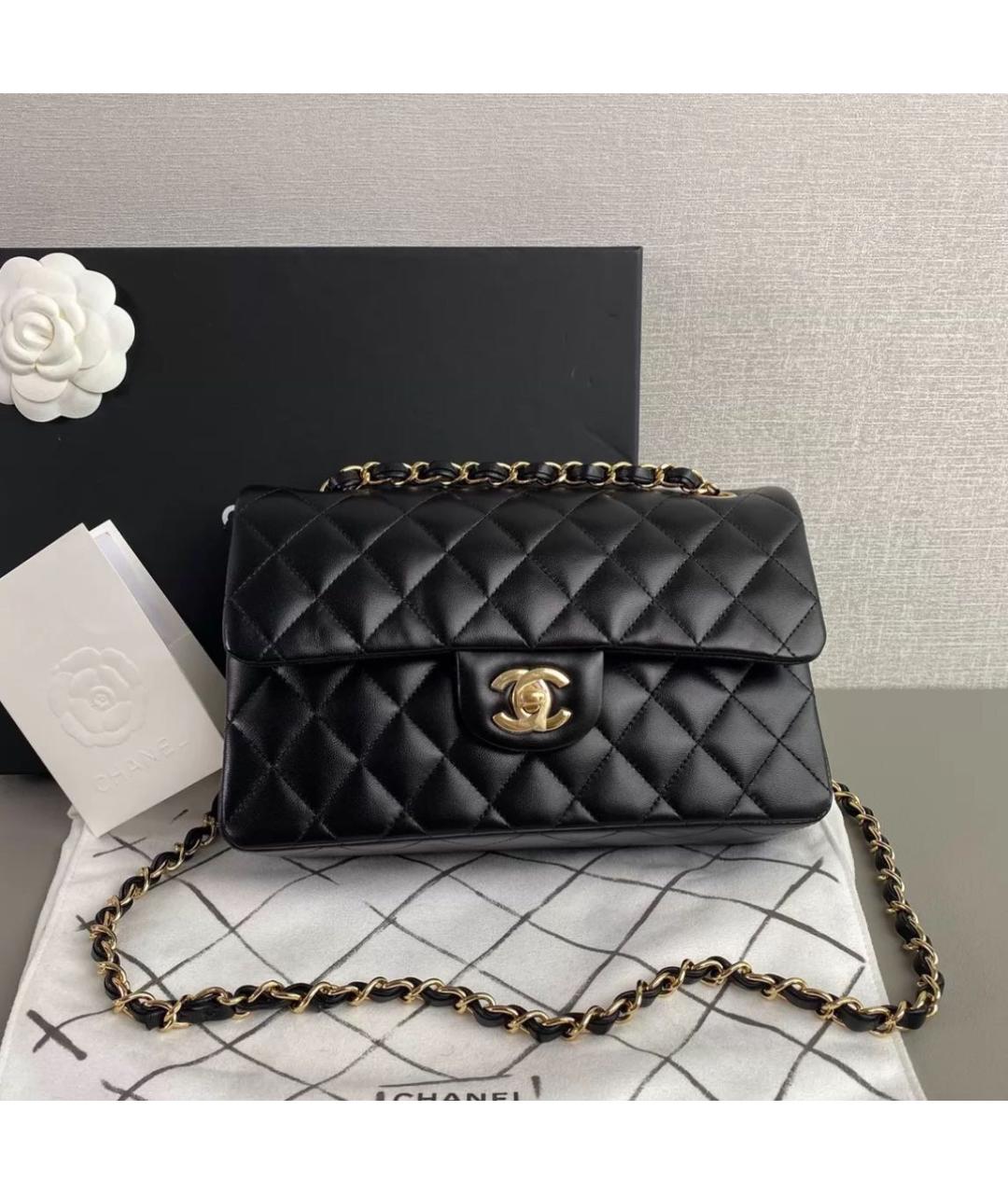 CHANEL Черная кожаная сумка через плечо, фото 6