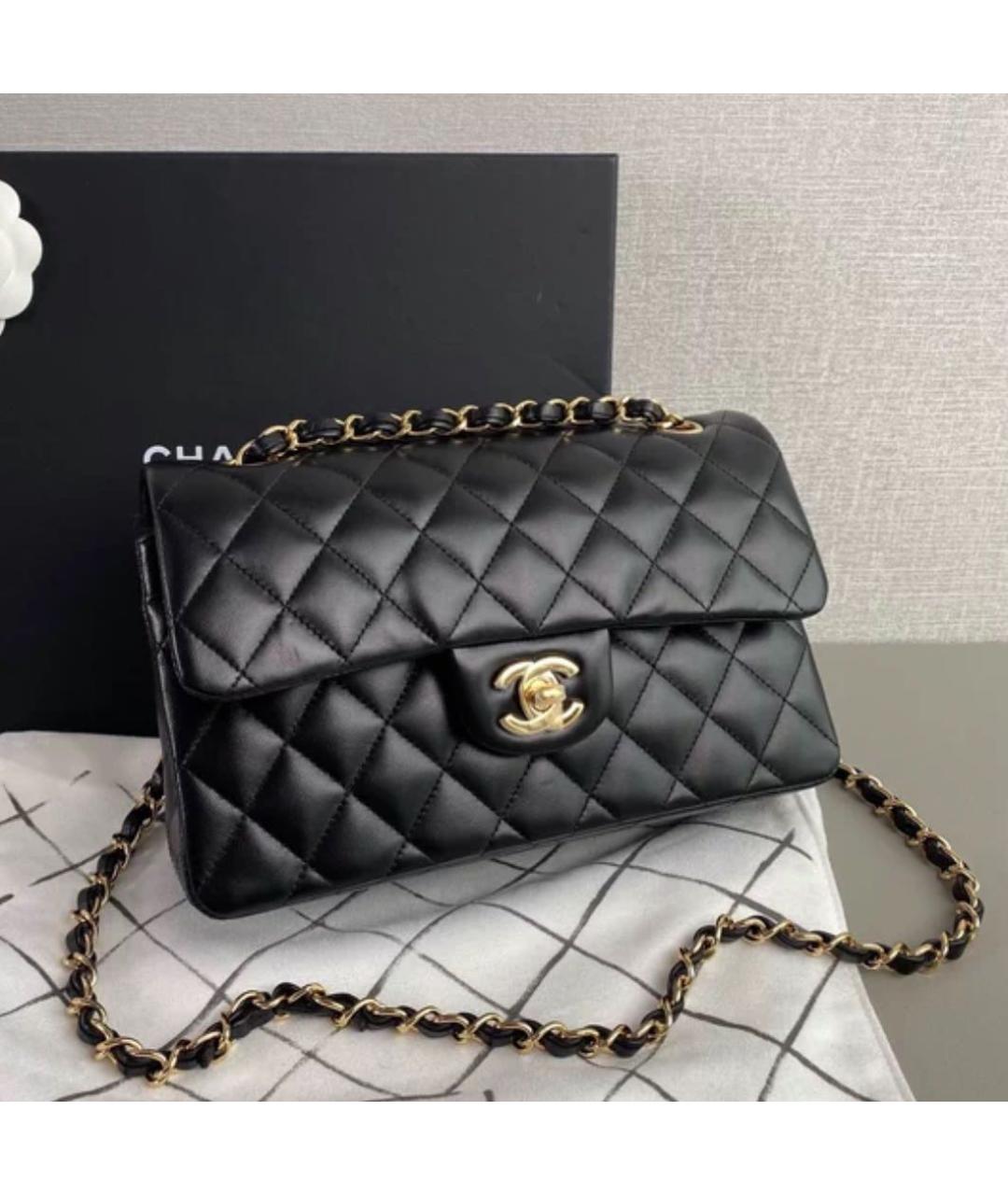 CHANEL Черная кожаная сумка через плечо, фото 2