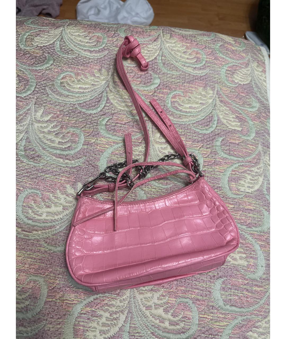 BALENCIAGA Розовая кожаная сумка через плечо, фото 3