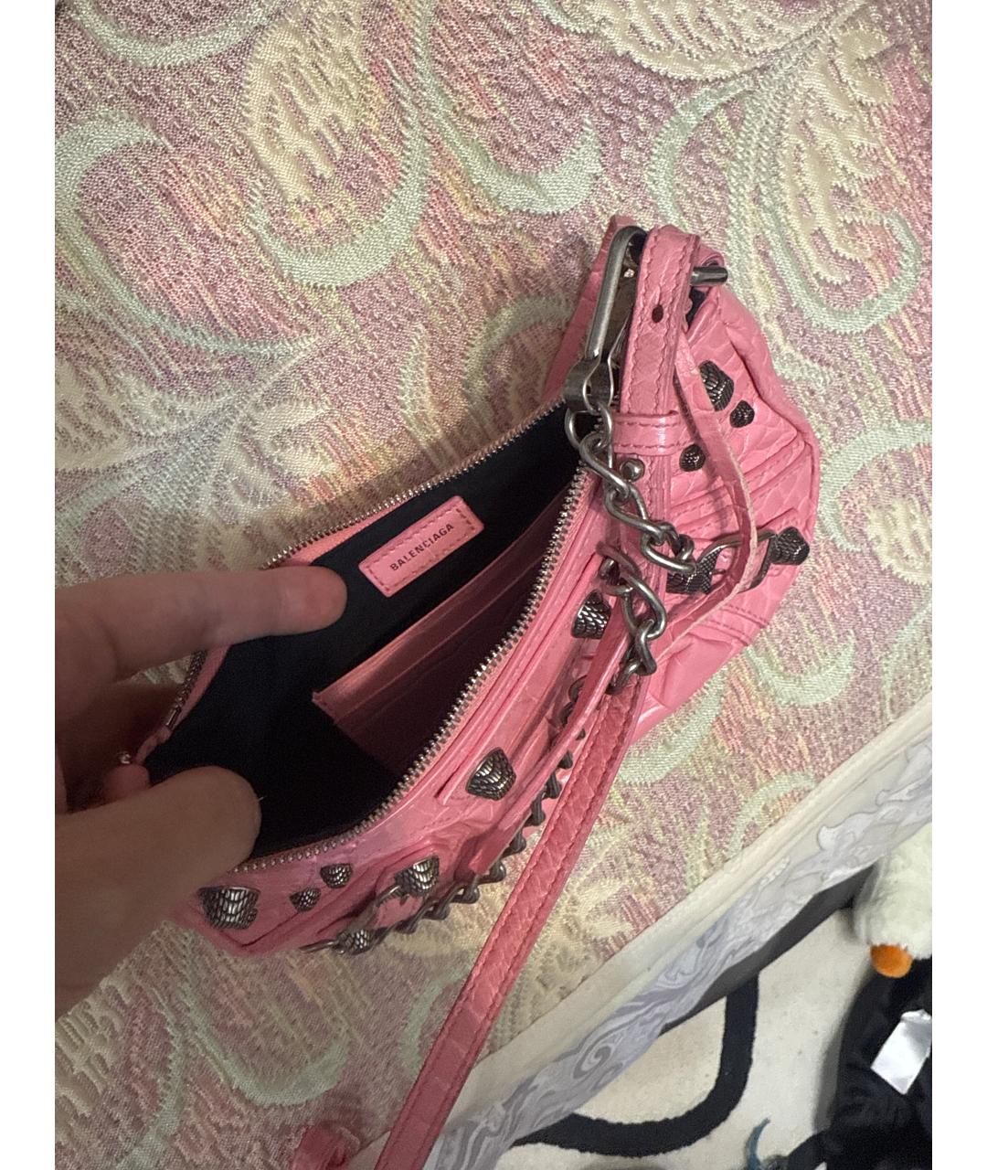 BALENCIAGA Розовая кожаная сумка через плечо, фото 4
