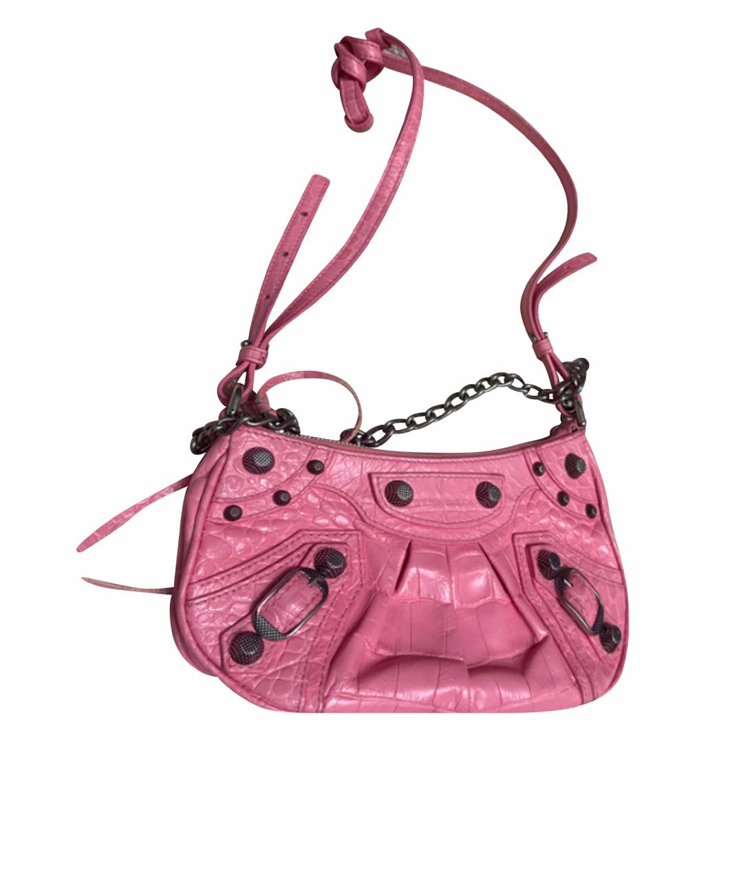 BALENCIAGA Розовая кожаная сумка через плечо, фото 6