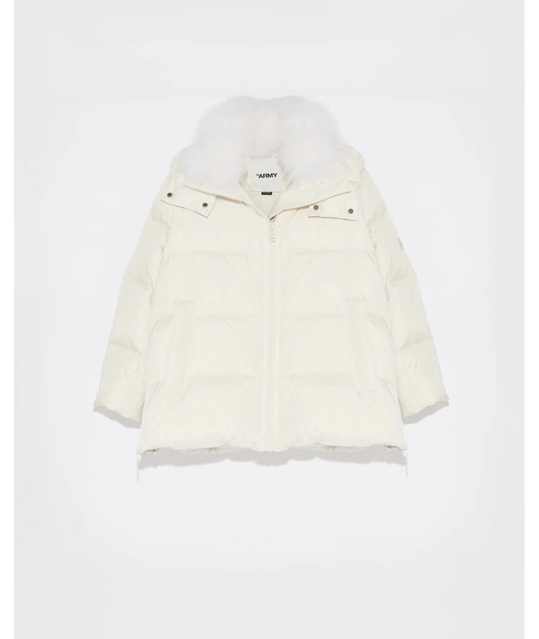 ARMY YVES SALOMON Белый полиэстеровый пуховик, фото 6