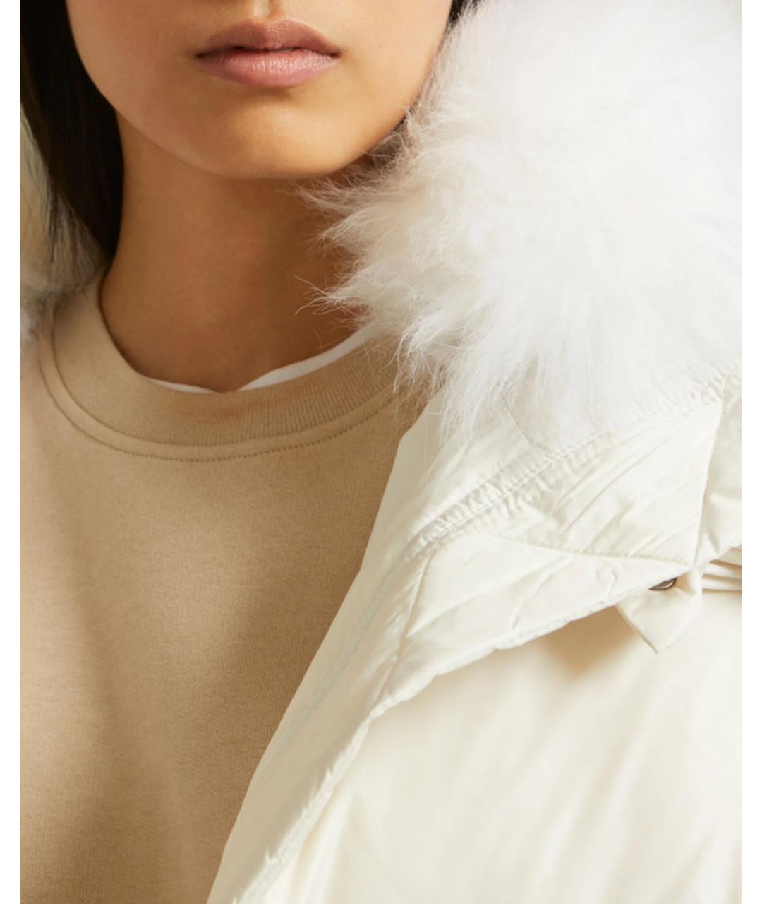 ARMY YVES SALOMON Белый полиэстеровый пуховик, фото 5