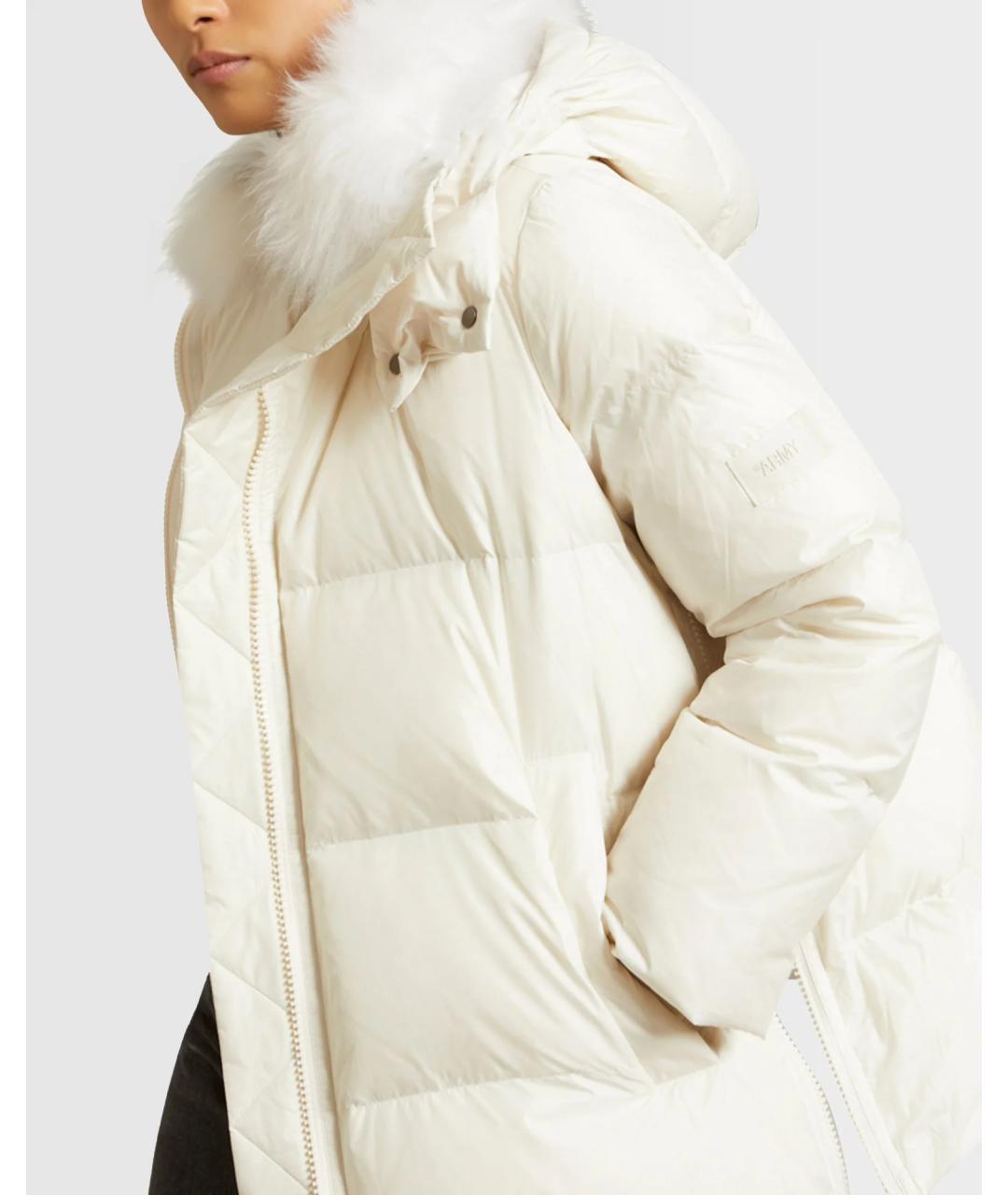 ARMY YVES SALOMON Белый полиэстеровый пуховик, фото 4