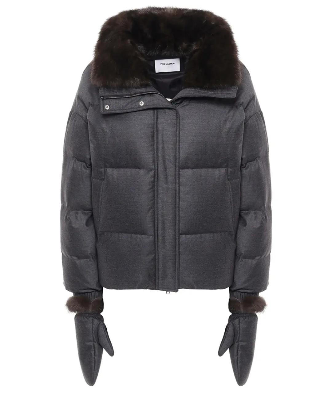 YVES SALOMON Антрацитовый шерстяной пуховик, фото 1