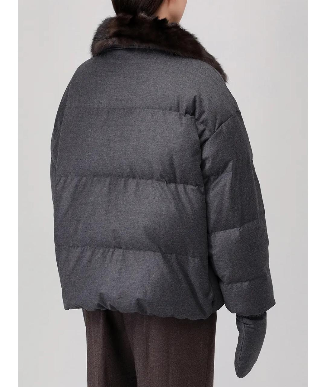 YVES SALOMON Антрацитовый шерстяной пуховик, фото 3
