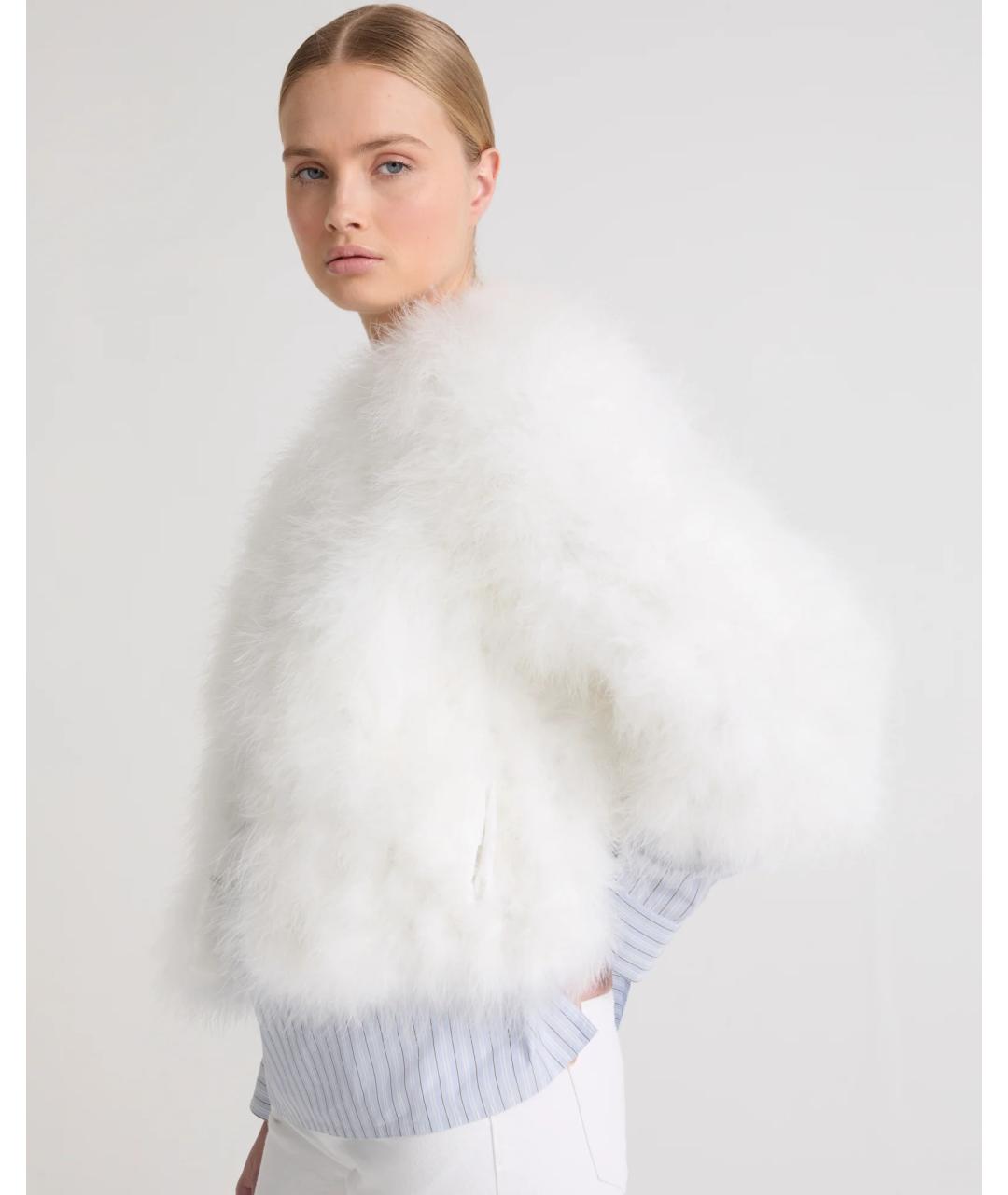 YVES SALOMON Белая шуба, фото 3