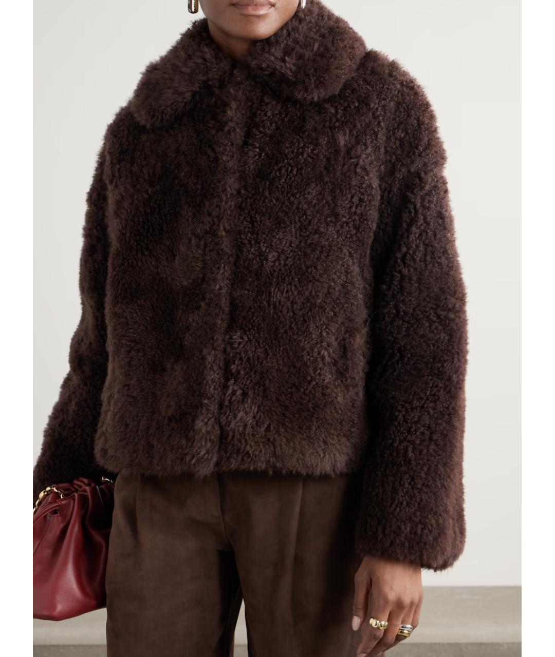 YVES SALOMON Коричневая меховая шуба, фото 2