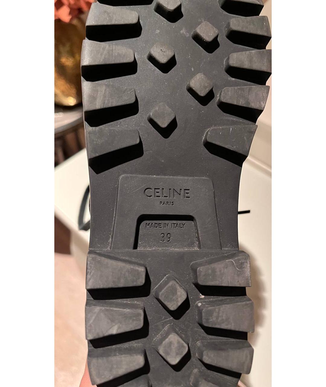 CELINE Черные текстильные ботинки, фото 3