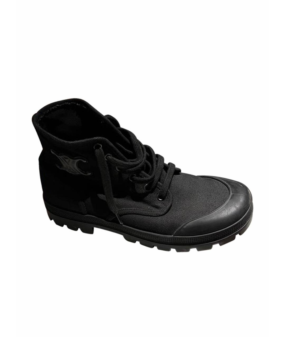 CELINE Черные текстильные ботинки, фото 1