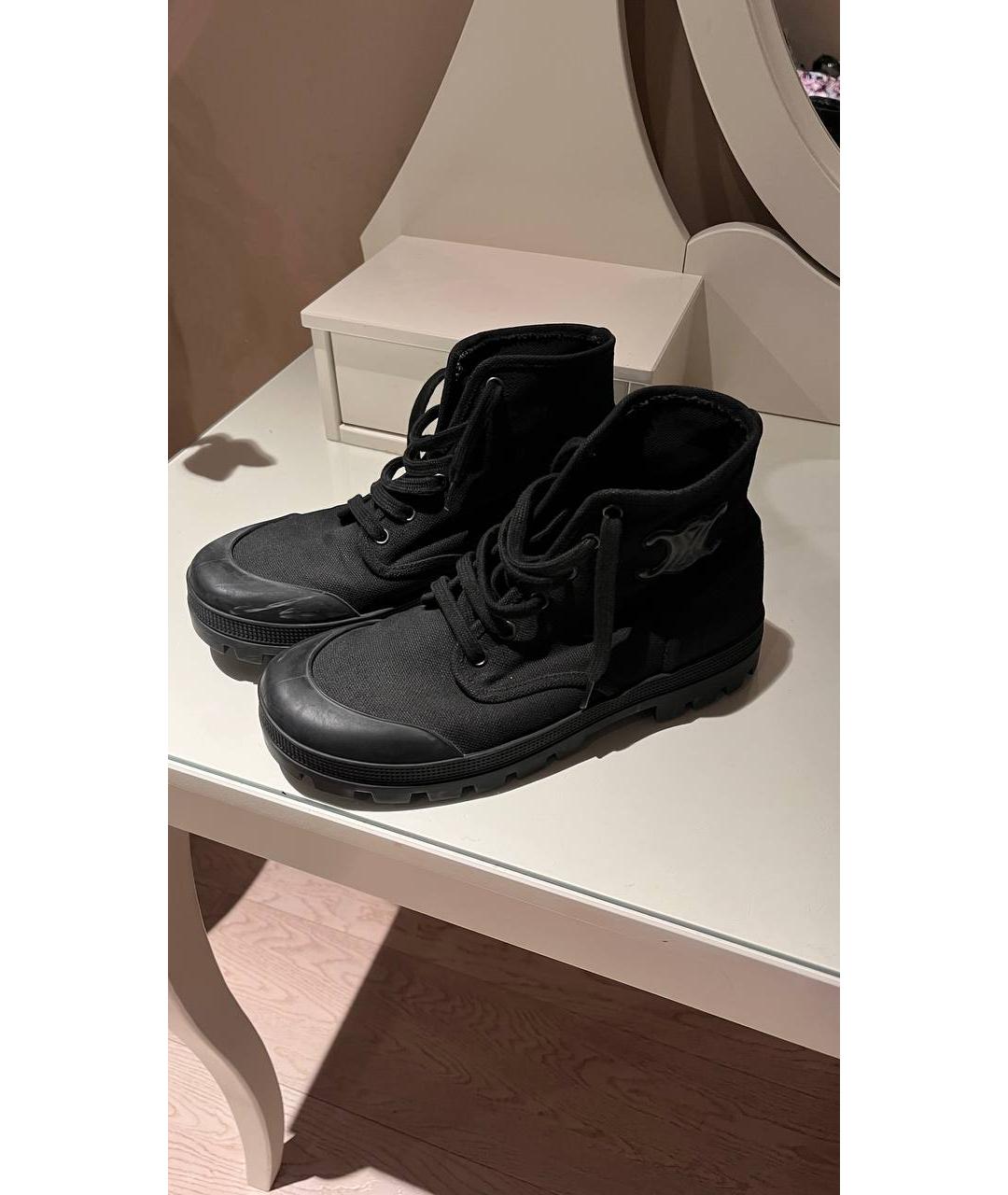 CELINE Черные текстильные ботинки, фото 4