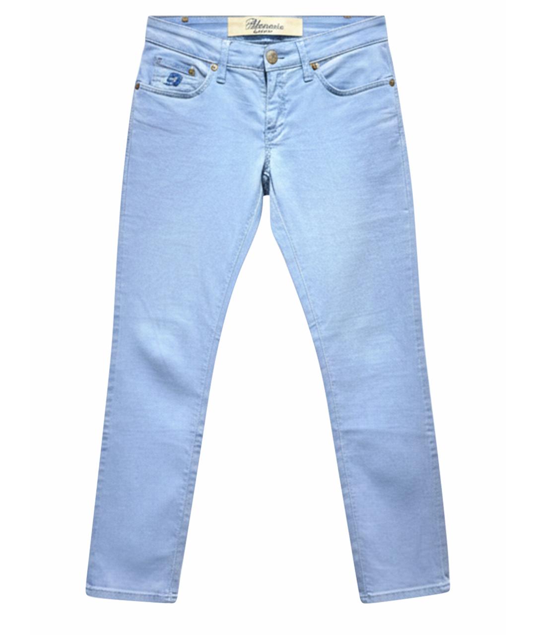 BLUMARINE Голубые хлопковые брюки узкие, фото 1