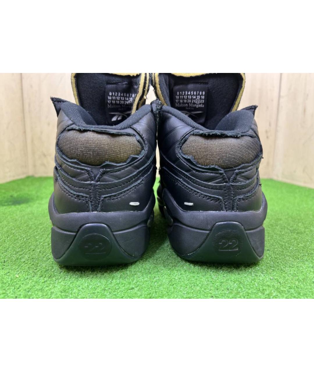 MAISON MARGIELA Черные кожаные кроссовки, фото 5