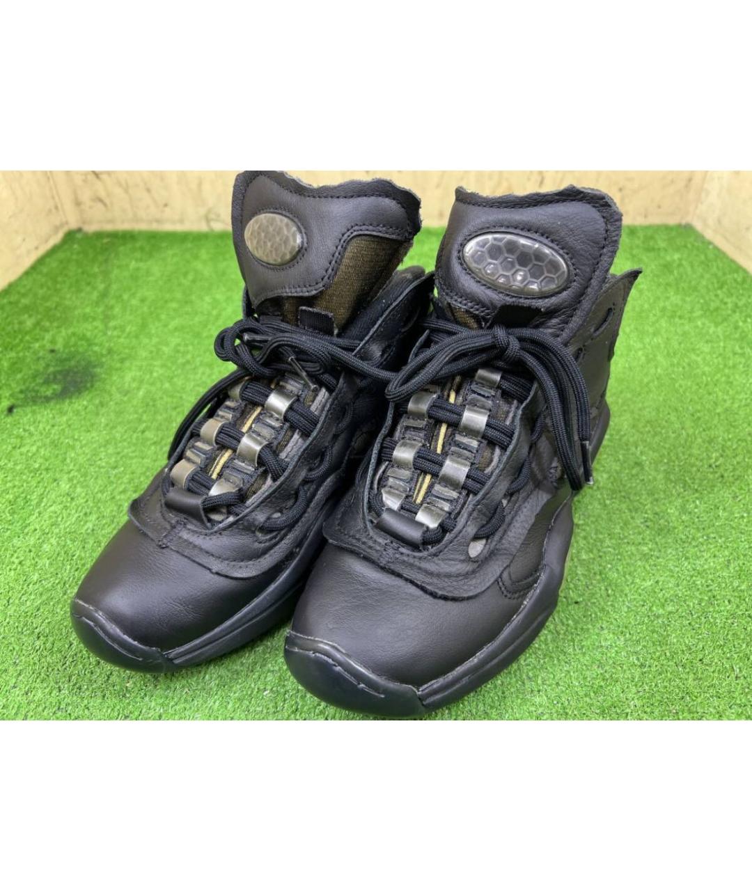 MAISON MARGIELA Черные кожаные кроссовки, фото 2