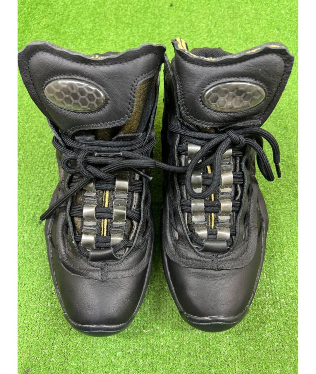 MAISON MARGIELA Черные кожаные кроссовки, фото 3