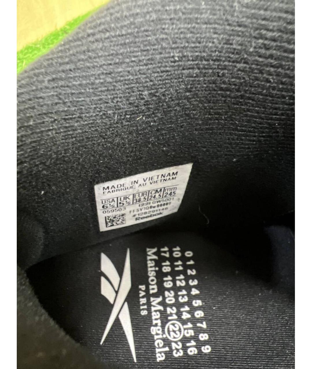 MAISON MARGIELA Черные кожаные кроссовки, фото 7