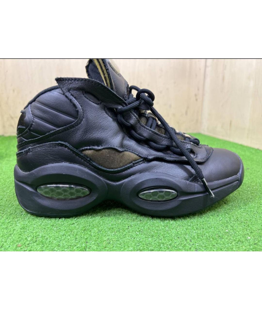 MAISON MARGIELA Черные кожаные кроссовки, фото 8