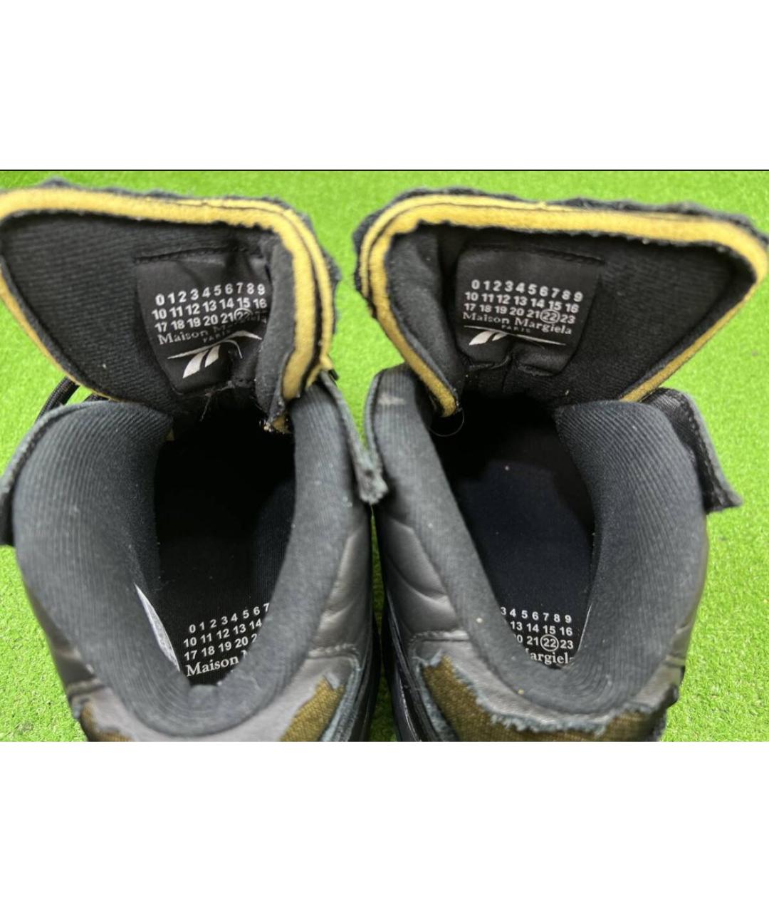 MAISON MARGIELA Черные кожаные кроссовки, фото 6