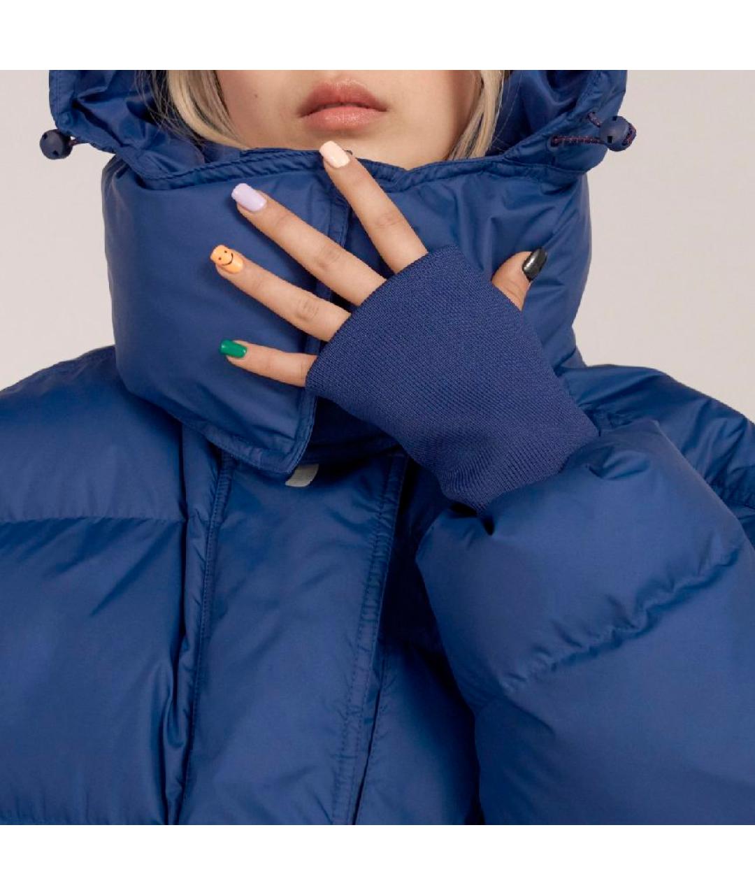 ADIDAS BY STELLA MCCARTNEY Темно-синий полиэстеровый пуховик, фото 4