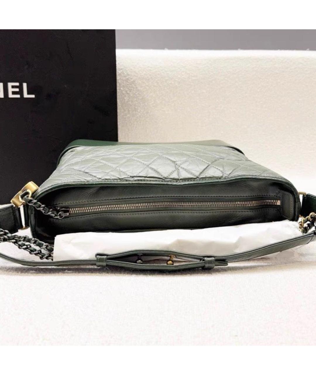 CHANEL Хаки кожаная сумка через плечо, фото 4