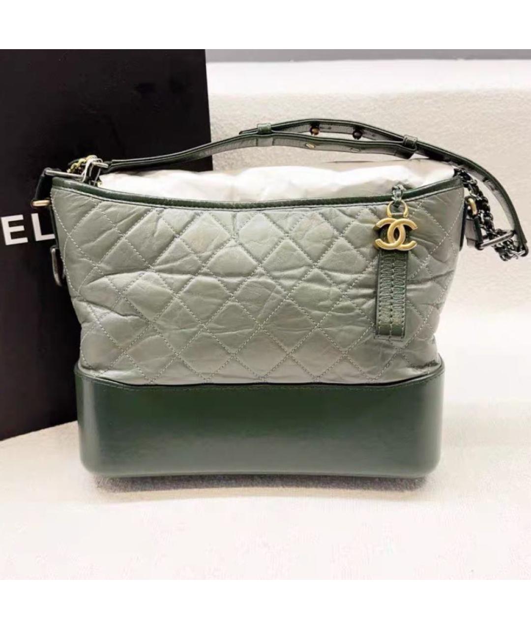 CHANEL Хаки кожаная сумка через плечо, фото 2